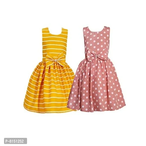 R Cube Girl's Poly Crape Straped Casual Wear Frock - 10-11 Years