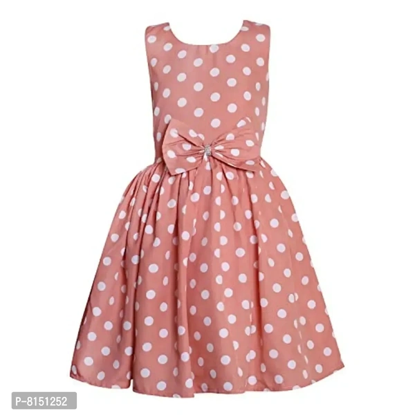 R Cube Girl's Poly Crape Straped Casual Wear Frock - 10-11 Years