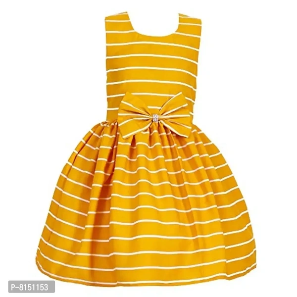R Cube Girl's Poly Crape Straped Casual Wear Frock - 6-7 Years