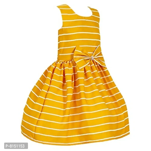 R Cube Girl's Poly Crape Straped Casual Wear Frock - 6-7 Years