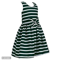 R Cube Girl's Poly Crape Straped Casual Wear Frock - 6-7 Years