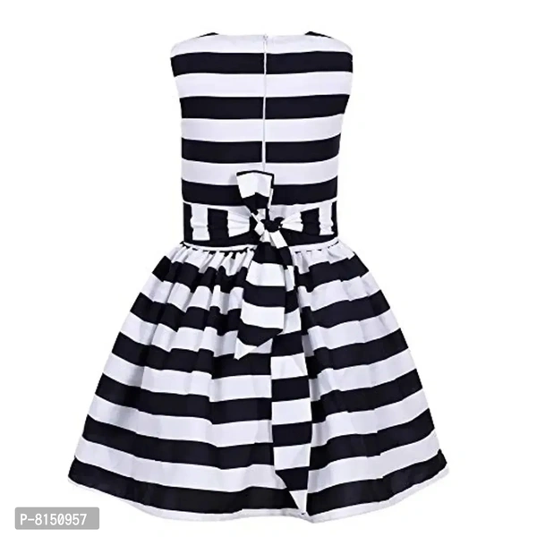 R Cube Girl's Poly Crape Straped Casual Wear Frock - 6-7 Years