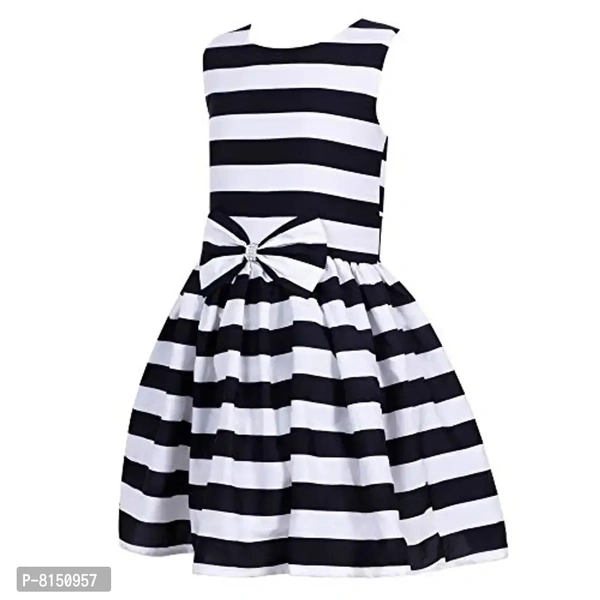 R Cube Girl's Poly Crape Straped Casual Wear Frock - 6-7 Years