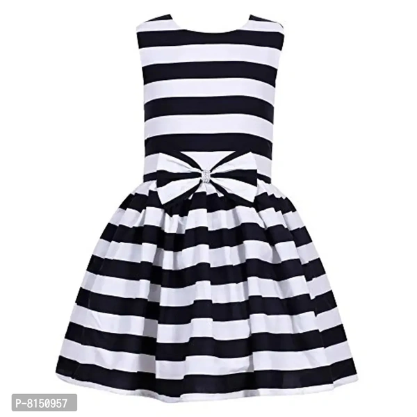 R Cube Girl's Poly Crape Straped Casual Wear Frock - 10-11 Years