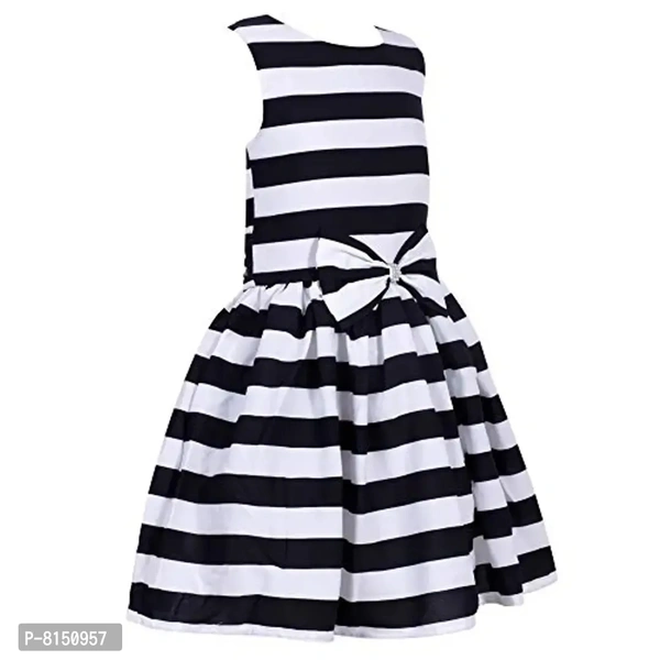 R Cube Girl's Poly Crape Straped Casual Wear Frock - 10-11 Years