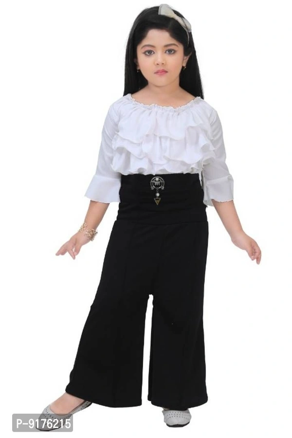 Girls Party Wear Top With Palazzo - 6-7 Years