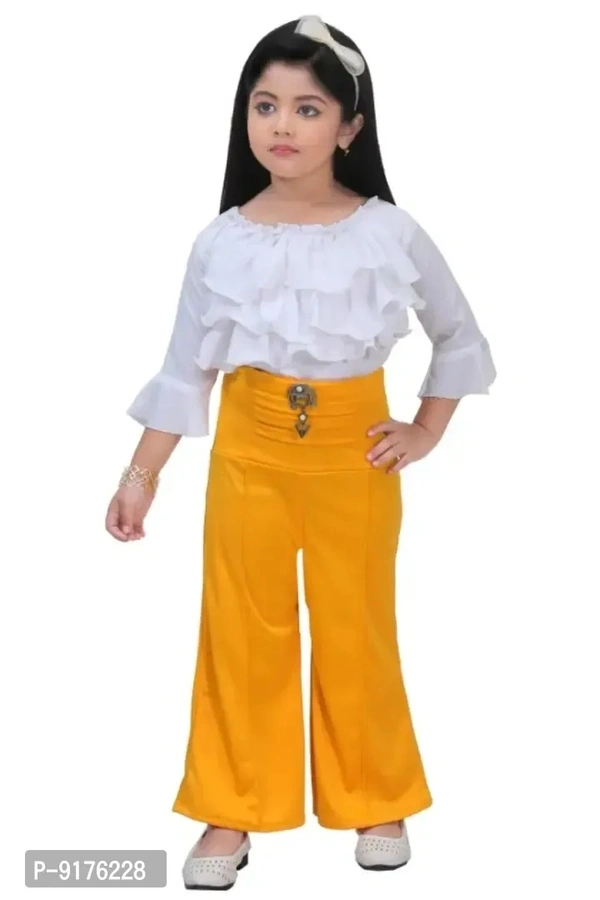Girls Party Wear Top With Palazzo - 5-6 Years