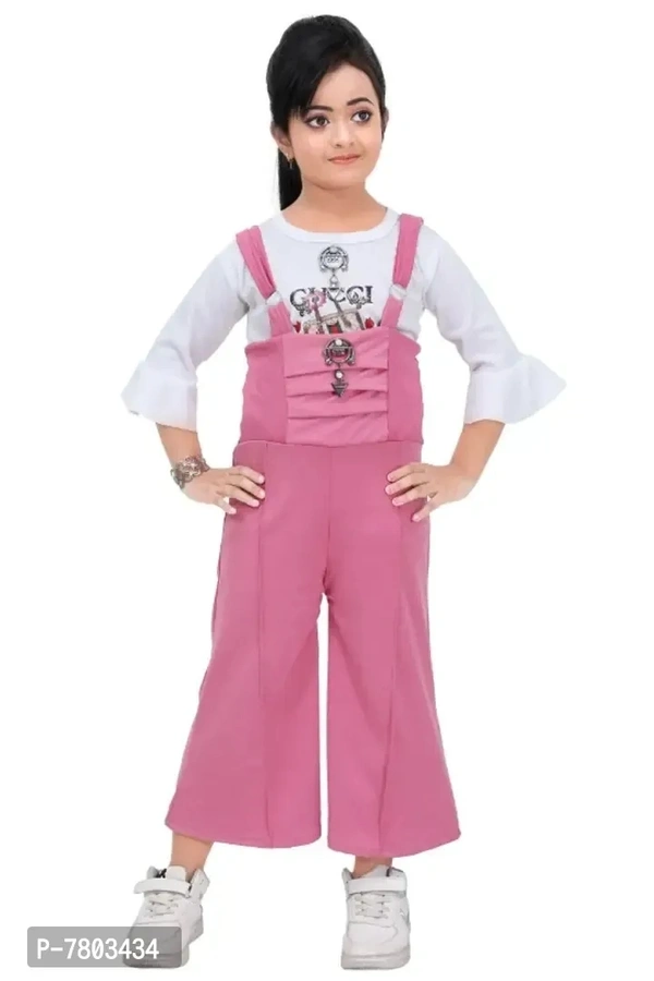   Girls full length party wear dungree pant - 4-5 Years