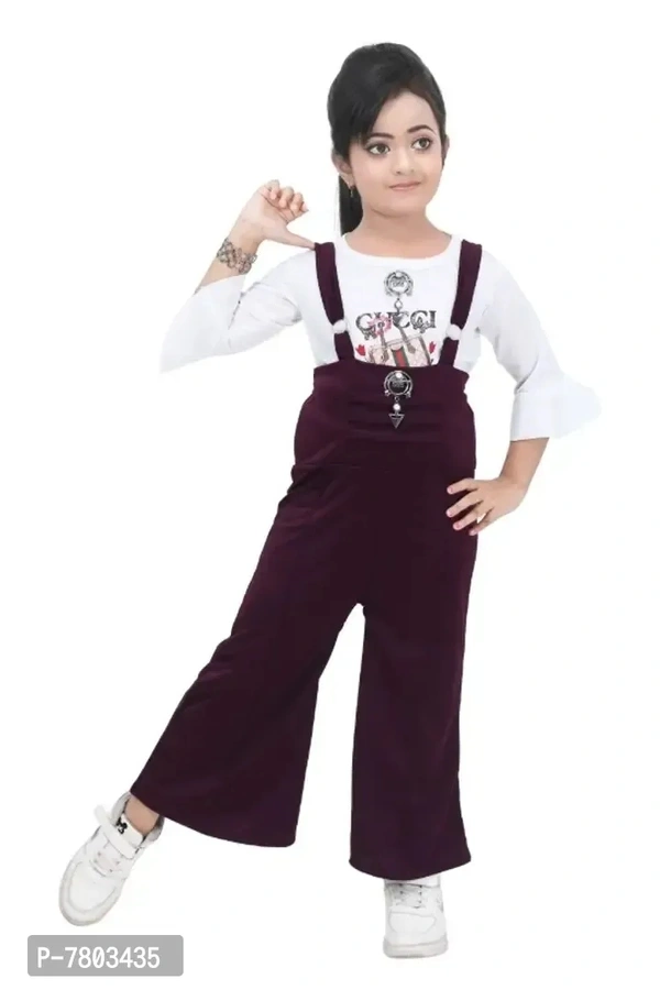   Girls full length party wear dungree pant - 6-7 Years