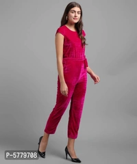 Vivient women pink velvet jumpsuits - XL