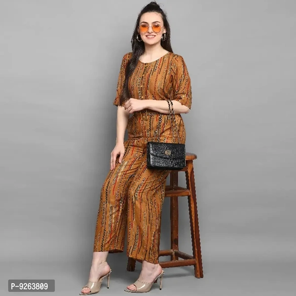 Trendy Designer Foil Printed Rayon Jumpsuit For Woman - S