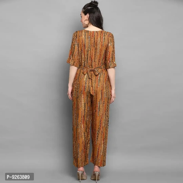 Trendy Designer Foil Printed Rayon Jumpsuit For Woman - l