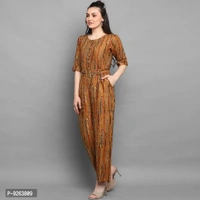 Trendy Designer Foil Printed Rayon Jumpsuit For Woman - l