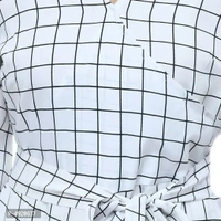 Women's White Crepe Checked Jumpsuit - S