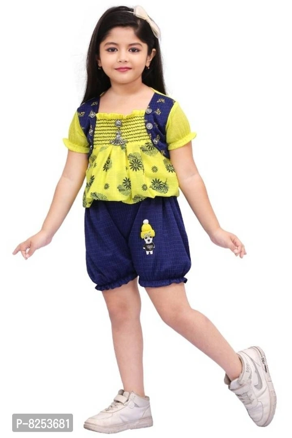 Girls party wear shorts with top - 4-5 Years