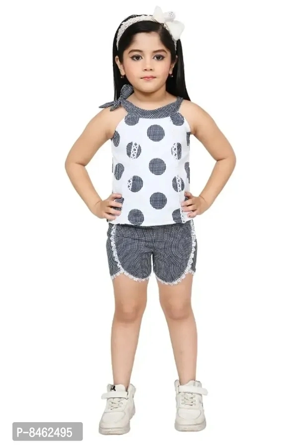 Kids Girls Cotton Blend Stylish HotPant Top Set - 2-3 Years