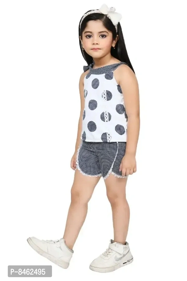 Kids Girls Cotton Blend Stylish HotPant Top Set - 5-6 Years