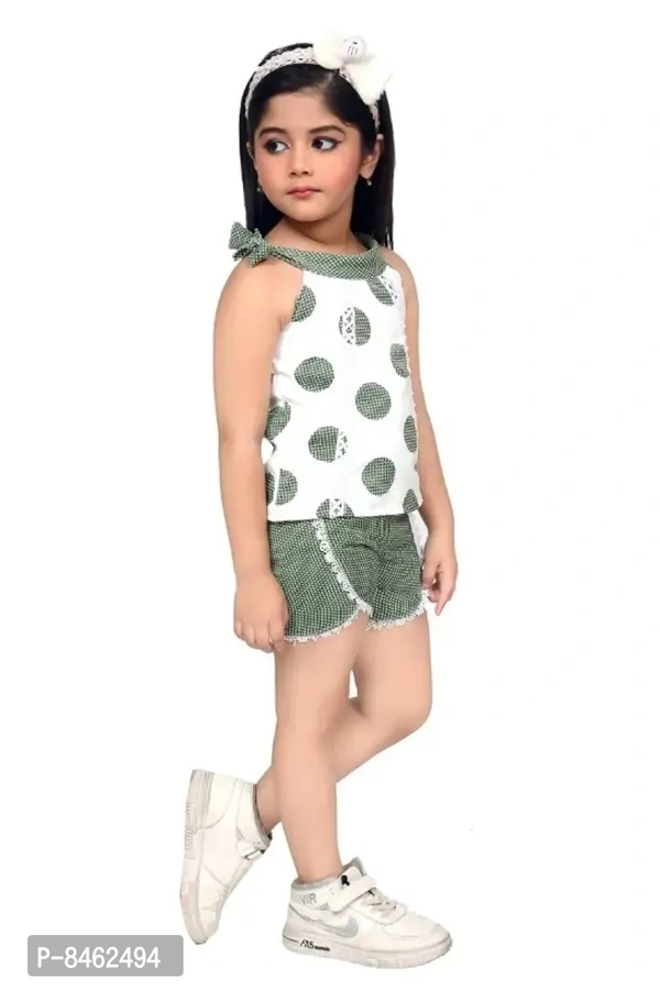 Kids Girls Cotton Blend Stylish HotPant Top Set - 5-6 Years