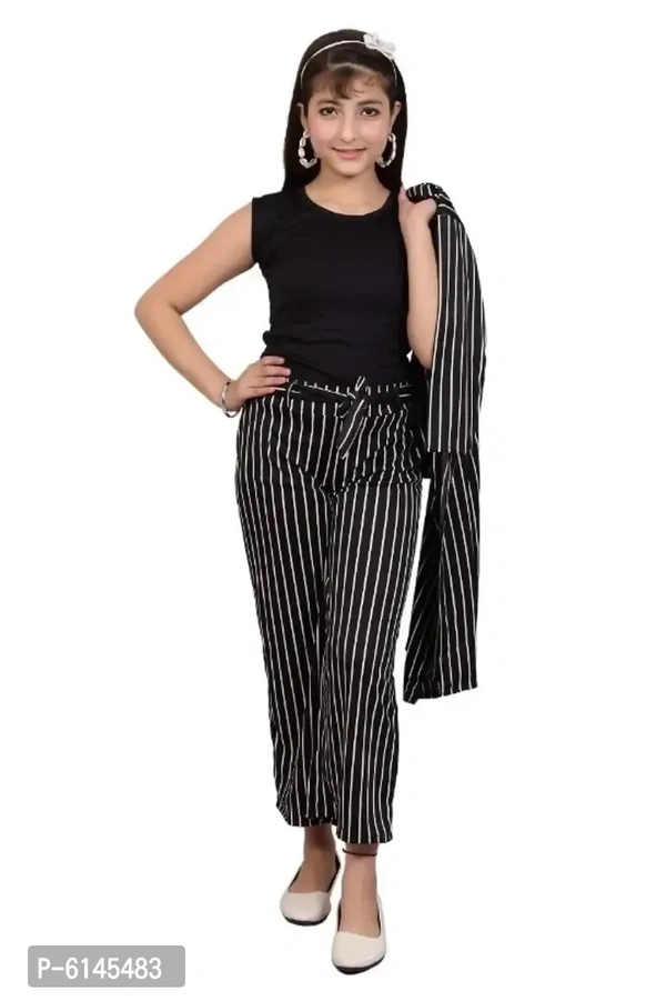 IMPORTED STRETCHABLE THREE PIECE DRESS. TOP PANT WITH REMOVABLE SHRUG. - 12-13 Years