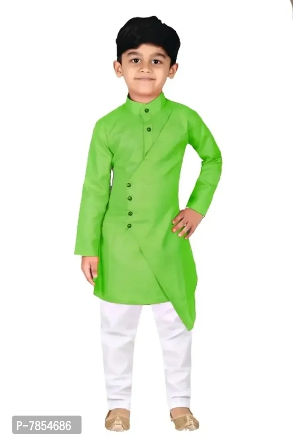 Boys Ethnic Wear Kurta pajama Dress set Arrow Style - Green, 6-7 Years