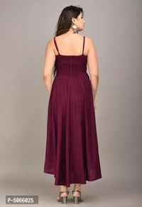 Rayon Fit Flared Western Wear Gown For Women/Girls/Ladies (Wine)