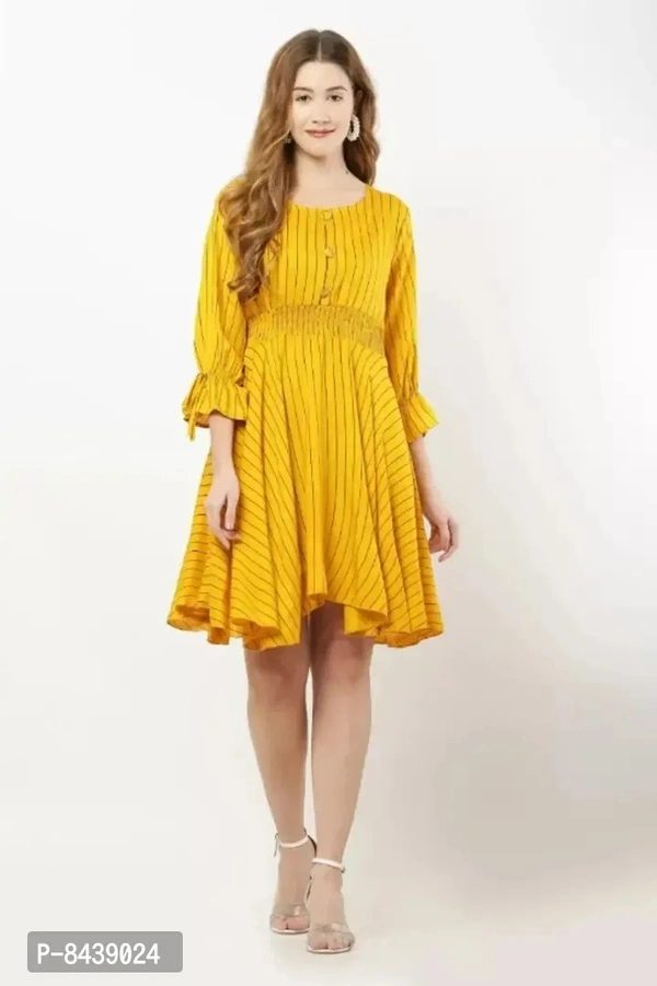 Stylish Viscose Rayon Fit and Flare Dress For Women