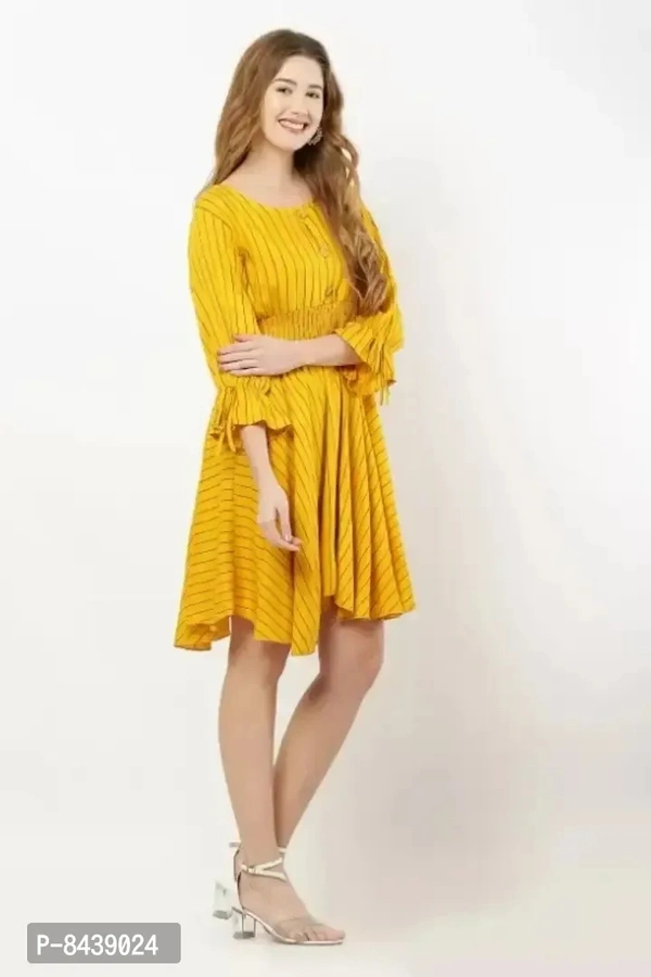 Stylish Viscose Rayon Fit and Flare Dress For Women