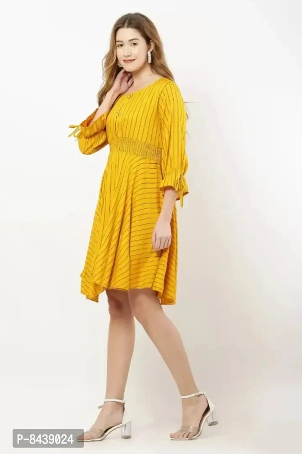 Stylish Viscose Rayon Fit and Flare Dress For Women