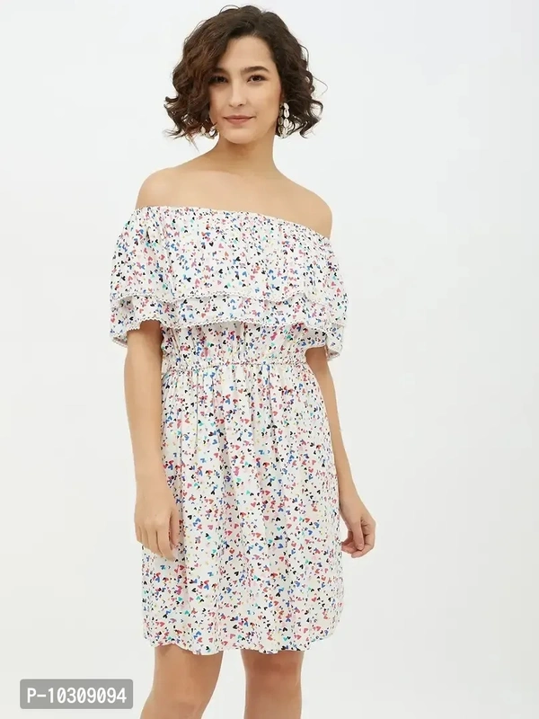 Women Stylish Viscose Rayon Fit and Flare Dress - S