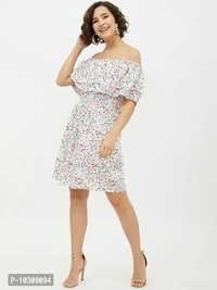 Women Stylish Viscose Rayon Fit and Flare Dress - S
