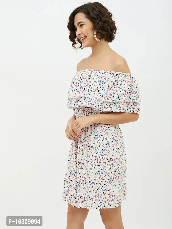 Women Stylish Viscose Rayon Fit and Flare Dress - S