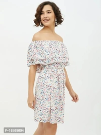 Women Stylish Viscose Rayon Fit and Flare Dress - S