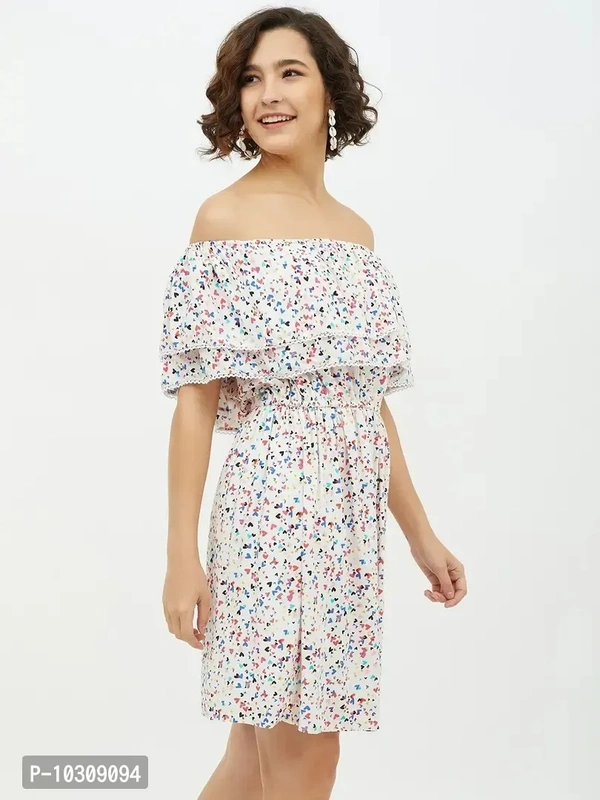 Women Stylish Viscose Rayon Fit and Flare Dress - S