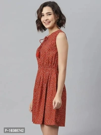 Women Stylish Viscose Rayon Fit and Flare Dress - L