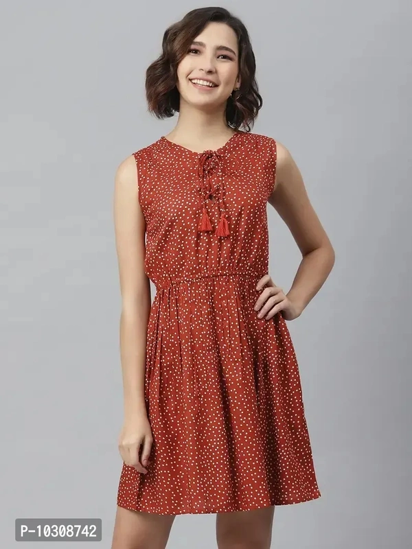 Women Stylish Viscose Rayon Fit and Flare Dress - XL