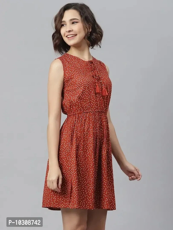 Women Stylish Viscose Rayon Fit and Flare Dress - XL