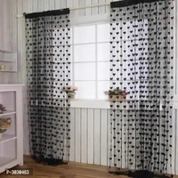 Multicoloured Polyester Eyelet Curtains (Set of 2) | Solid Design | 84 x 48 Inches