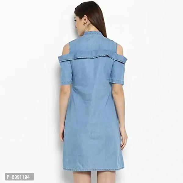 StyleStone Women's Shirt Knee Length Dress - M