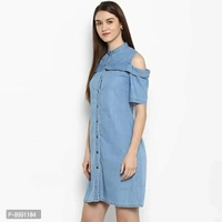 StyleStone Women's Shirt Knee Length Dress - M