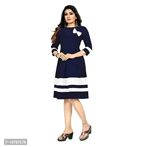 ZELZIS Woman's Crepe Dress (Small, Blue) - S