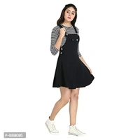 DIMPY GARMENTS Blended Women's Dungaree Dress with Top - M
