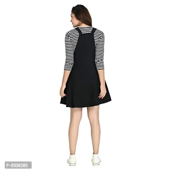 DIMPY GARMENTS Blended Women's Dungaree Dress with Top - M
