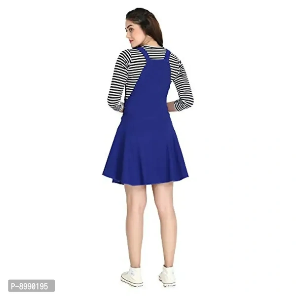 DIMPY GARMENTS Blended Women's Dungaree Dress with Top - L