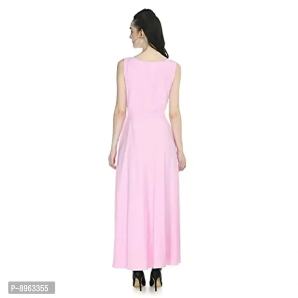 RUDRAKRITI Women's Crepe Maxi Dress and duptta Set - M