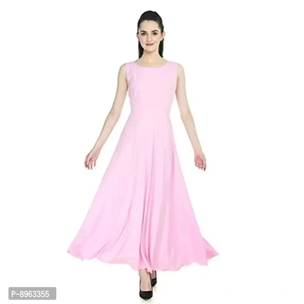 RUDRAKRITI Women's Crepe Maxi Dress and duptta Set - l