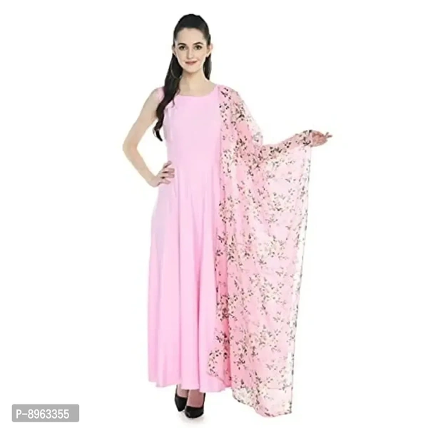RUDRAKRITI Women's Crepe Maxi Dress and duptta Set - XL