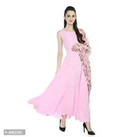 RUDRAKRITI Women's Crepe Maxi Dress and duptta Set - XL