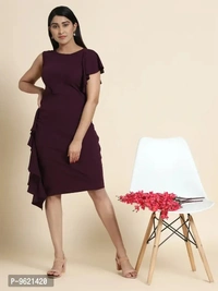Stylish Fancy Lycra Solid Bodycon Dress For Women - XL