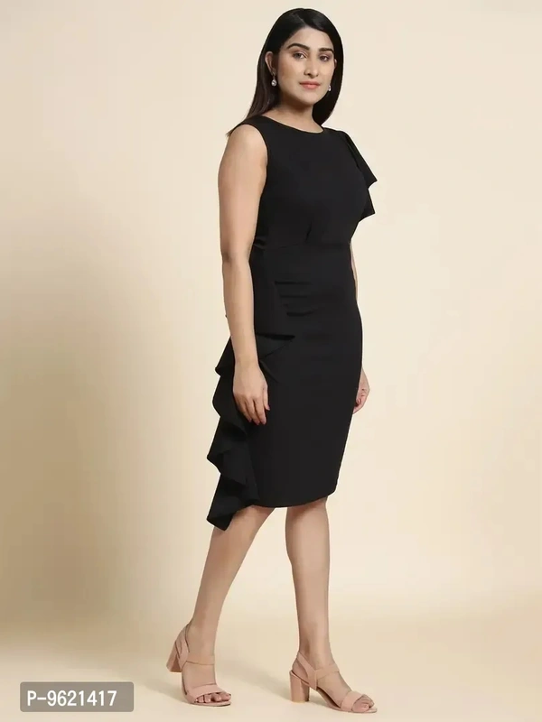Stylish Fancy Lycra Solid Bodycon Dress For Women - M