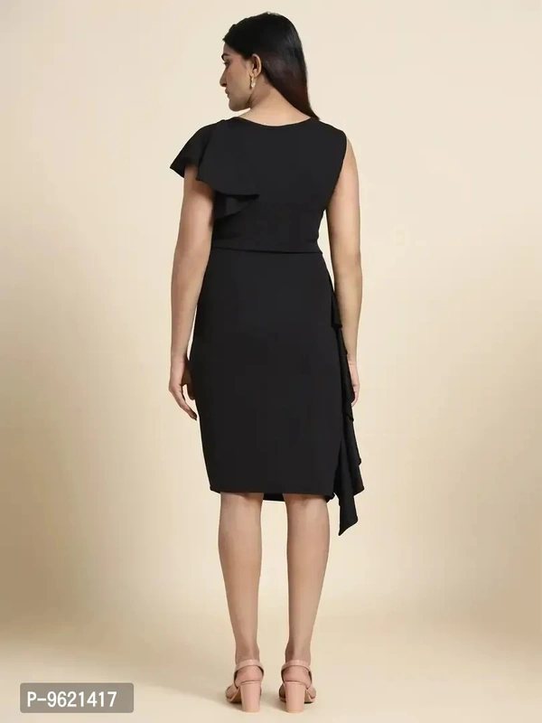 Stylish Fancy Lycra Solid Bodycon Dress For Women - L